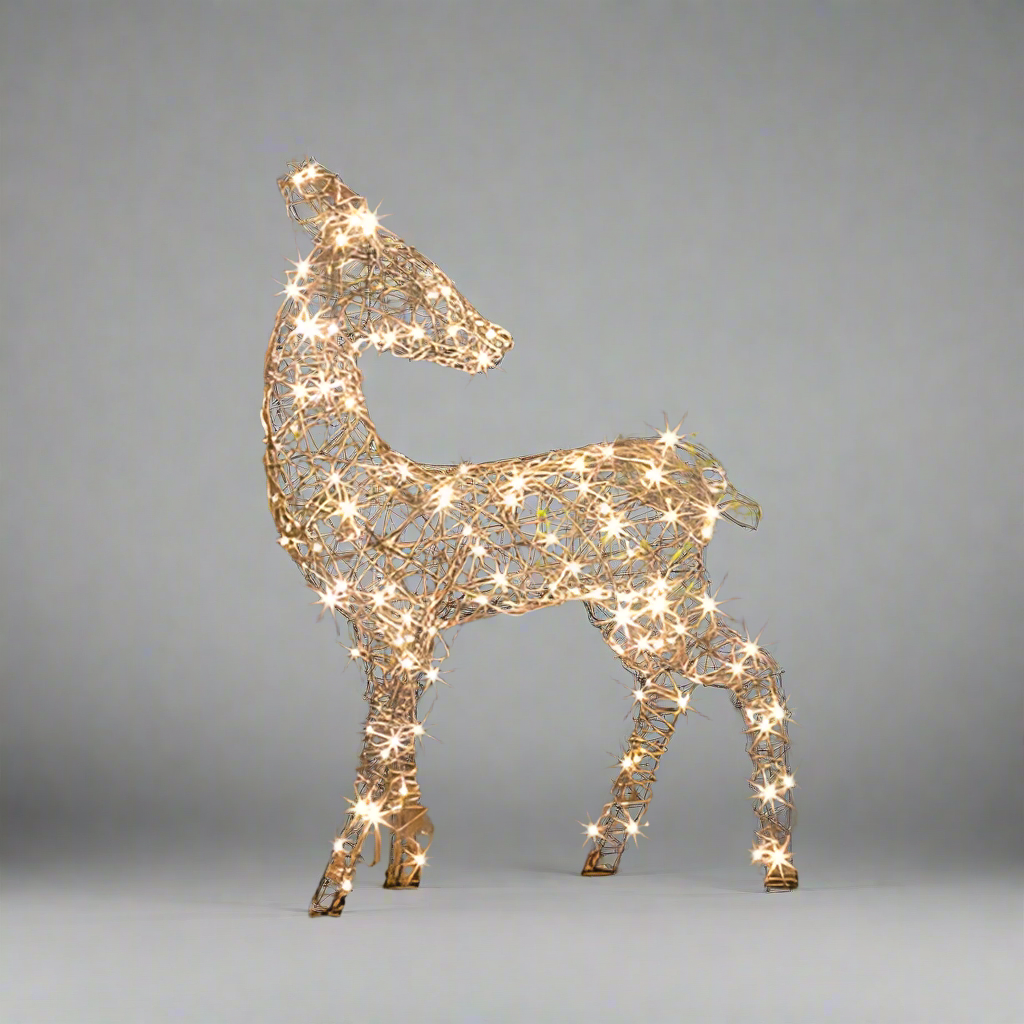NOMA 1.2m Warm White LED Brown Rattan Richmond Deer Decoration