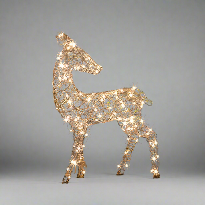 NOMA 1.2m Warm White LED Brown Rattan Richmond Deer Decoration