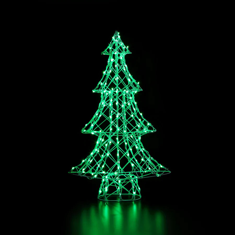 NOMA 80cm LED Colour Change White Rattan Dickensian Christmas Tree with Remote Control
