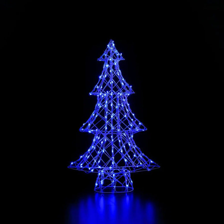 NOMA 80cm LED Colour Change White Rattan Dickensian Christmas Tree with Remote Control