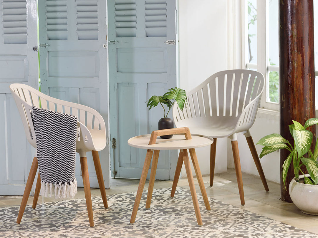 Lifestyle Garden Nassau 2 Seater Round Coffee Set - White