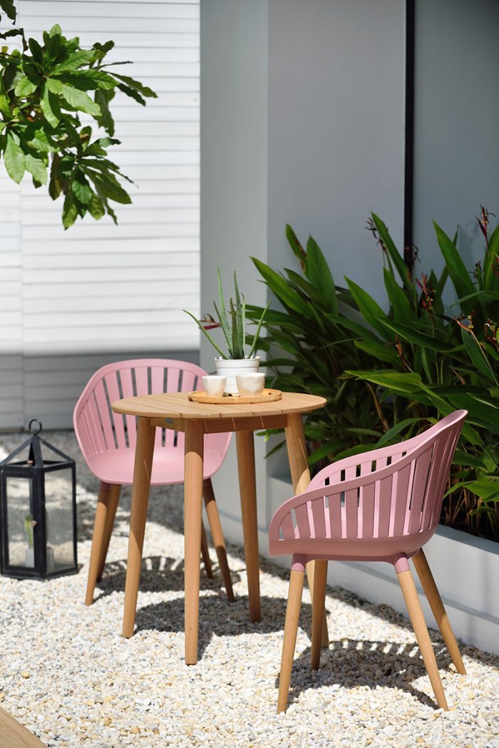 Nassau Bistro 2 Seater 66cm Round Set - Pink by Lifestyle Garden