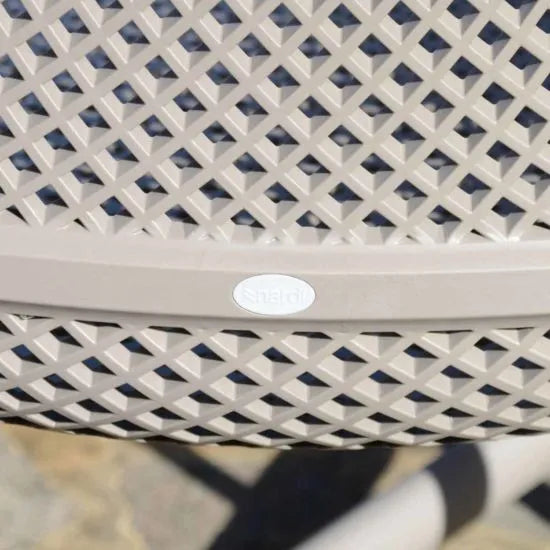 Cube 6 Seat Dining Set with Net Armchairs - Turtle Dove by Nardi