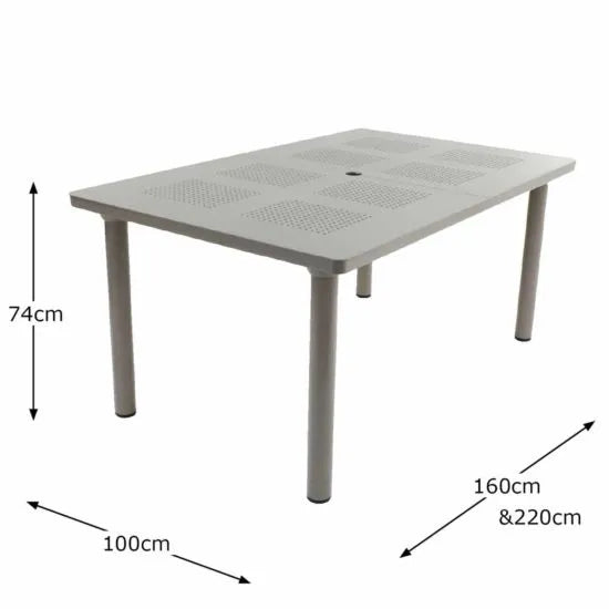 6 Seat Libeccio Dining Set with 2 Darsena & 4 Bora Chair Set - Turtle Dove