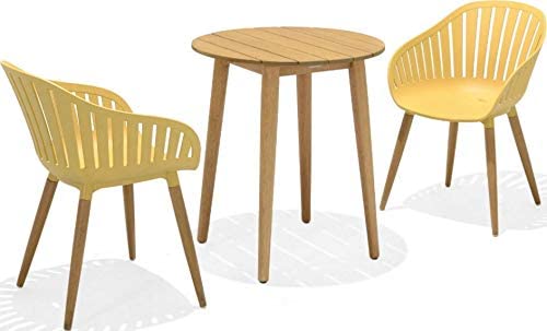 Nassau Bistro 2 Seater 66cm Round Set - Yellow by Lifestyle Garden