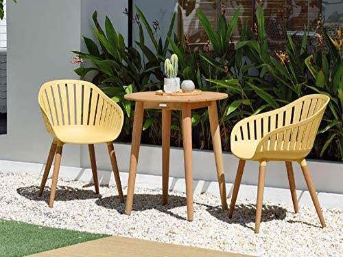 Lifestyle Garden Nassau Bistro 2 Seater 66cm Round Set - Yellow