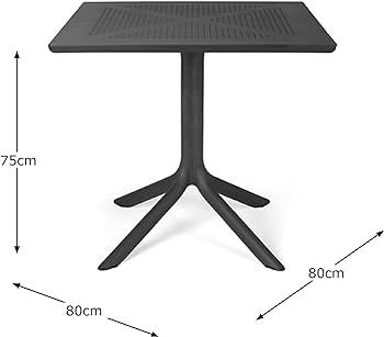 Clip 4 Seat Dining Set with Stackable Trill Armchairs - Anthracite