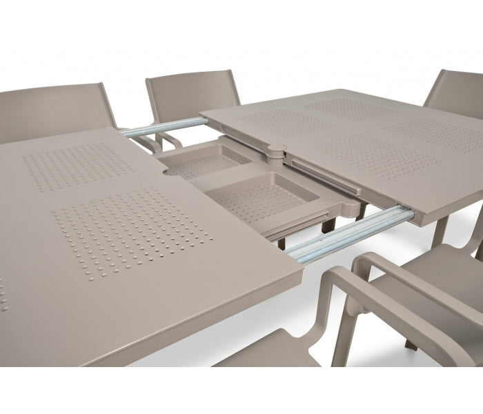 Libeccio 6 Seat Dining Extending Table  with Trill Arm Chairs – Turtle Dove