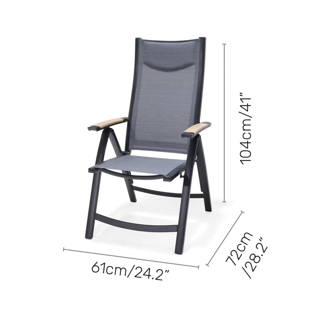 Lifestyle Garden Panama Dark 4 Seat Rectangular Reclining Dining Set