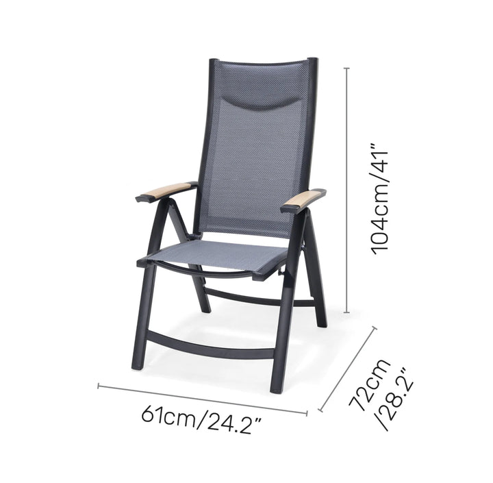 Lifestyle Garden Panama Dark 4 Seat Rectangular Reclining Dining Set