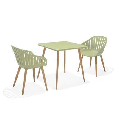 Nassau Bistro 2 Seater 70cm Square Set - Green by Lifestyle Garden