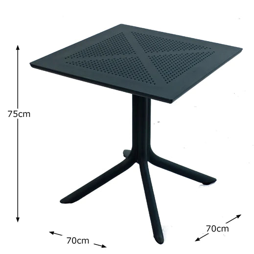 Clip 4 Seat Dining Set with Stackable Net Armchairs - Anthracite