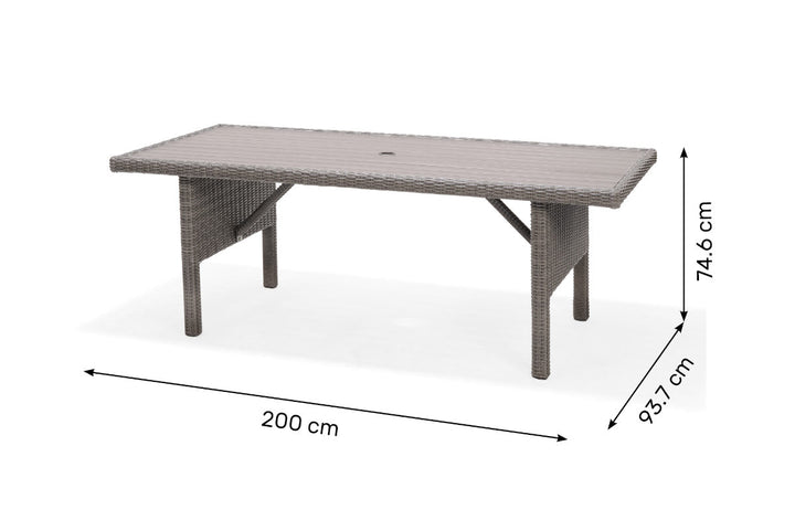 Lifestyle Garden Bermuda 6 Seater Rectangular Dining Set Dark