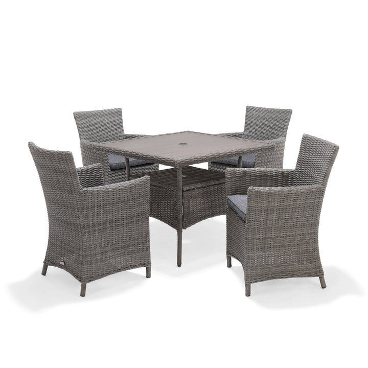 Lifestyle Garden Bermuda 4 Seater Square Dining Set - DARK
