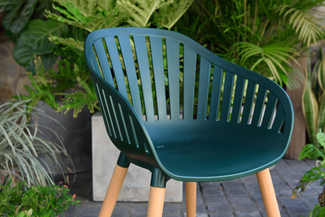 Lifestyle Garden Nassau Bistro 2 Seater 70cm Square Set - Bottle Green