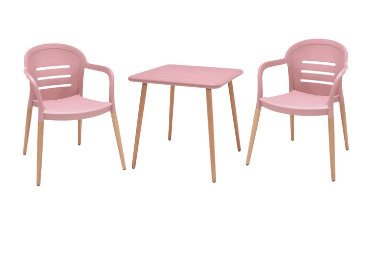 Lifestyle Garden Onyx-Nassau Bistro 2 Seater 70cm Square Set - Pink