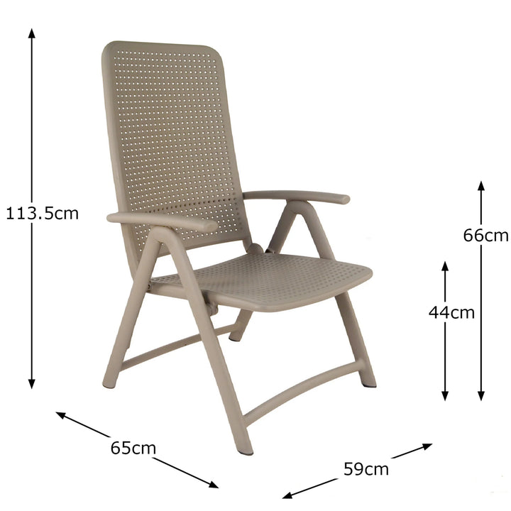 Libeccio 6 Seat Dining Extending Table  with Multi Position Chairs – Turtle Dove