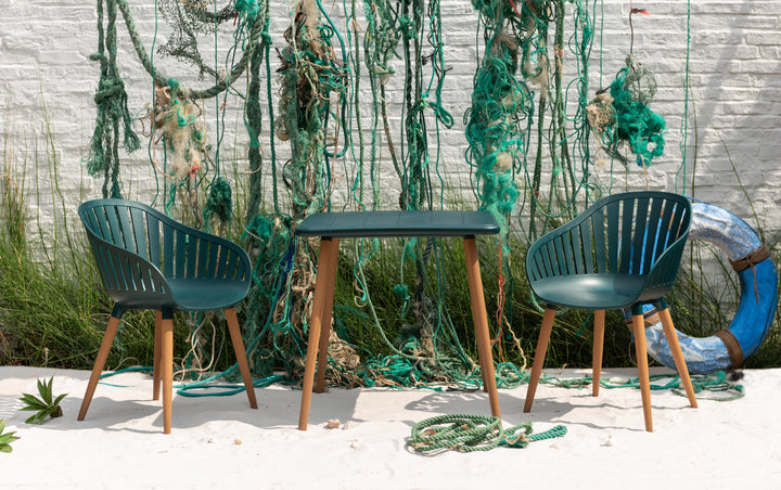 Lifestyle Garden Nassau Bistro 2 Seater 70cm Square Set - Bottle Green