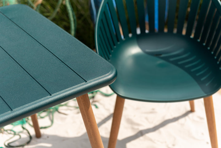 Lifestyle Garden Nassau Bistro 2 Seater 70cm Square Set - Bottle Green