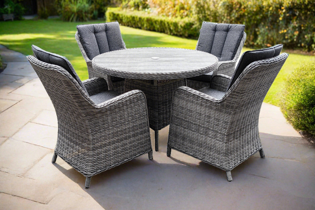 California 4 Seater Round Dining Set - Dark Willow