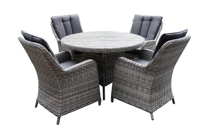 California 4 Seater Round Dining Set - Dark Willow