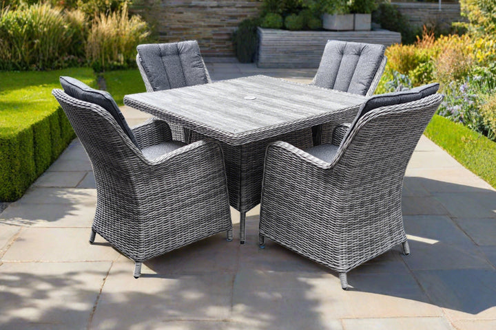 California 4 Seater Square Dining Set - Dark Willow