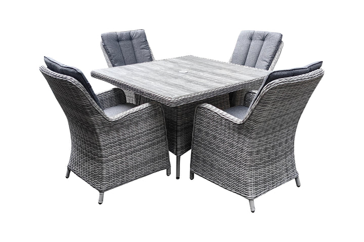 California 4 Seater Square Dining Set - Dark Willow
