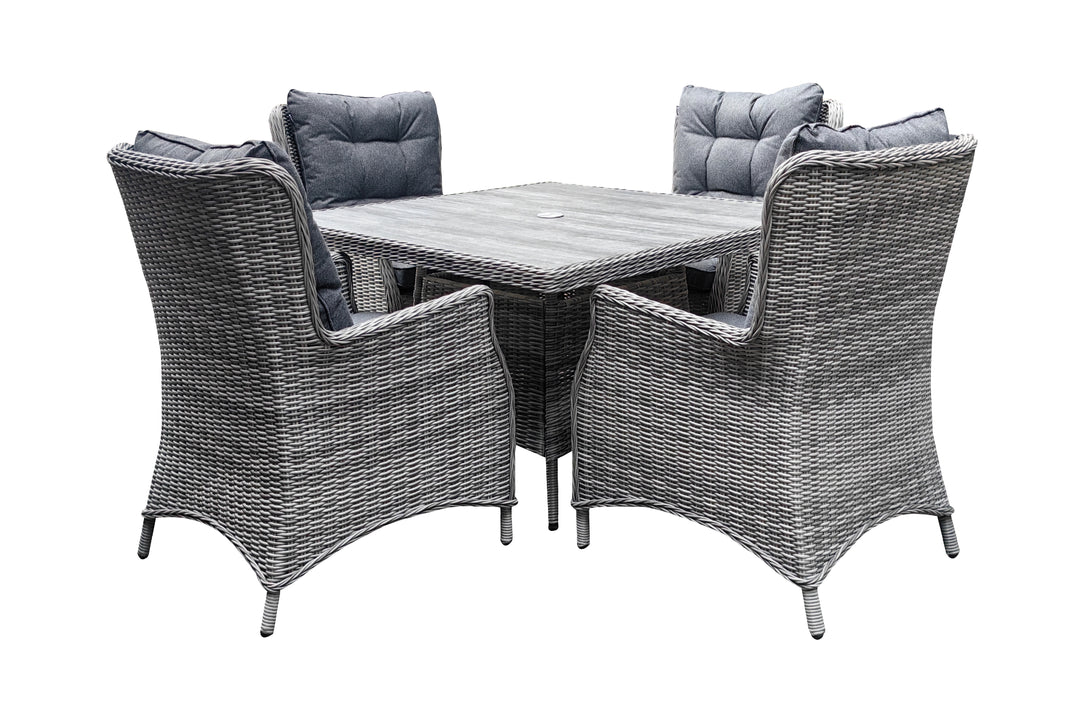 Savannah 4 Seater Square Dining Set - Dark Willow