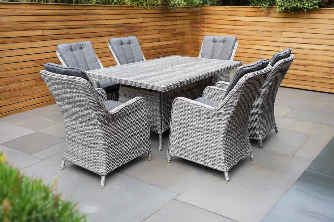 California 6 Seater Rectangular Dining Set - Dark Willow