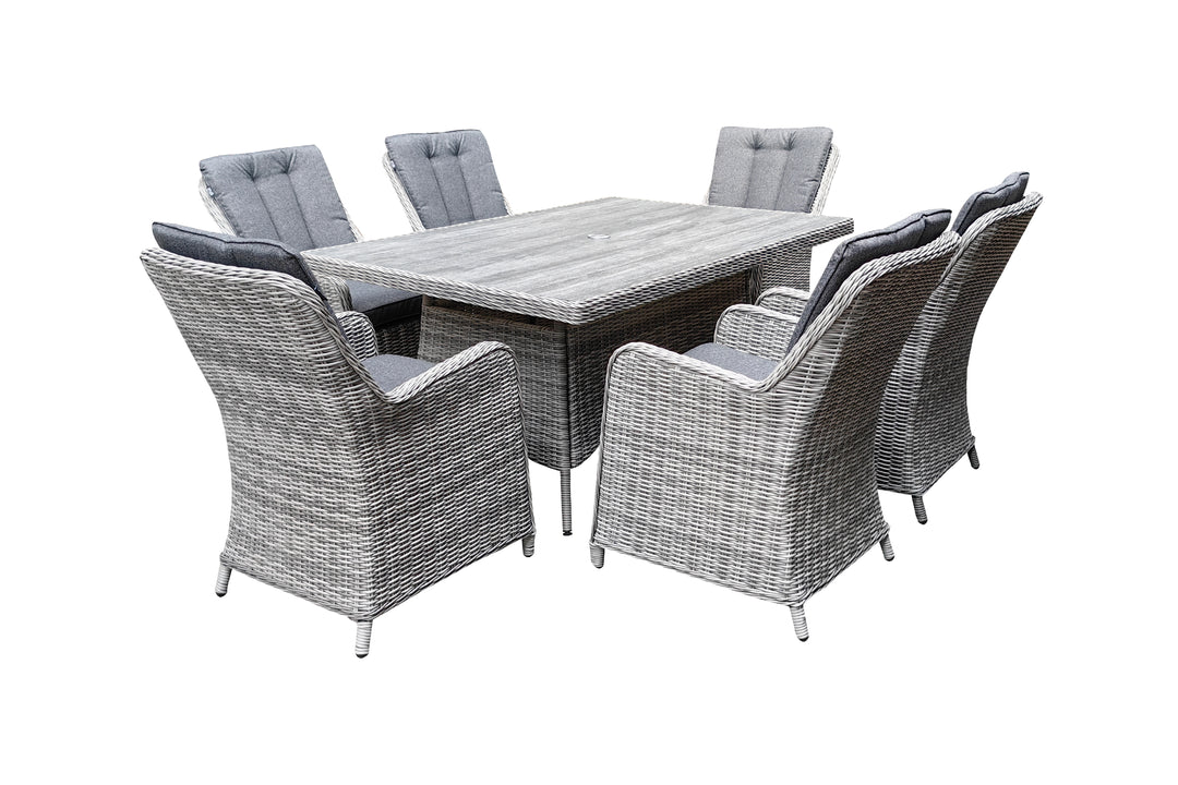 California 6 Seater Rectangular Dining Set - Dark Willow | KENT ONLY DELIVERY