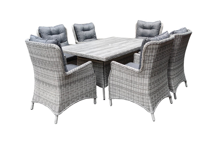 Savannah 6 Seater Rectangular Dining Set - Dark Willow | KENT ONLY DELIVERY