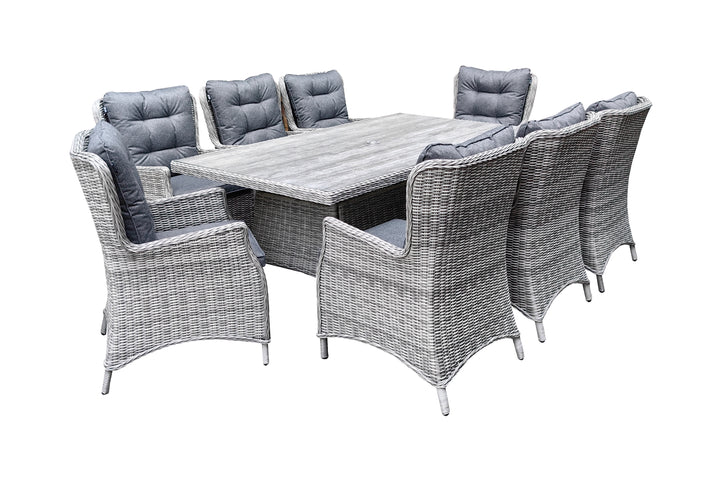 Savannah 8 Seater Rectangular Dining Set - Dark Willow | KENT ONLY DELIVERY