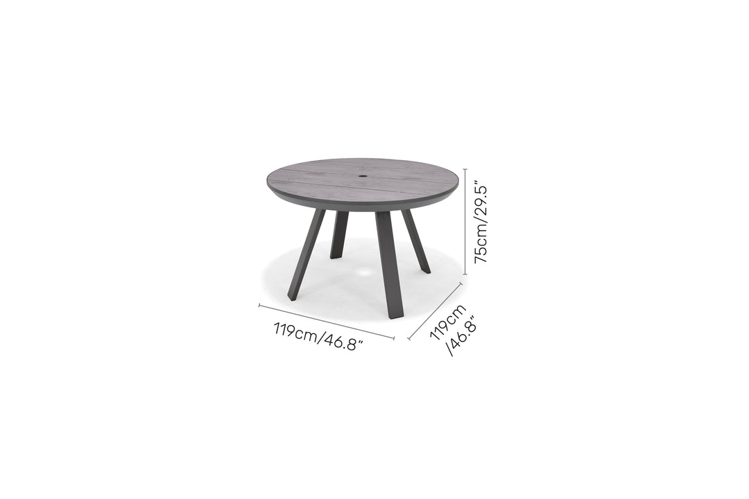 Lifestyle Garden Urbanite Dark Deluxe High Back 4 Seat Round Dining Set