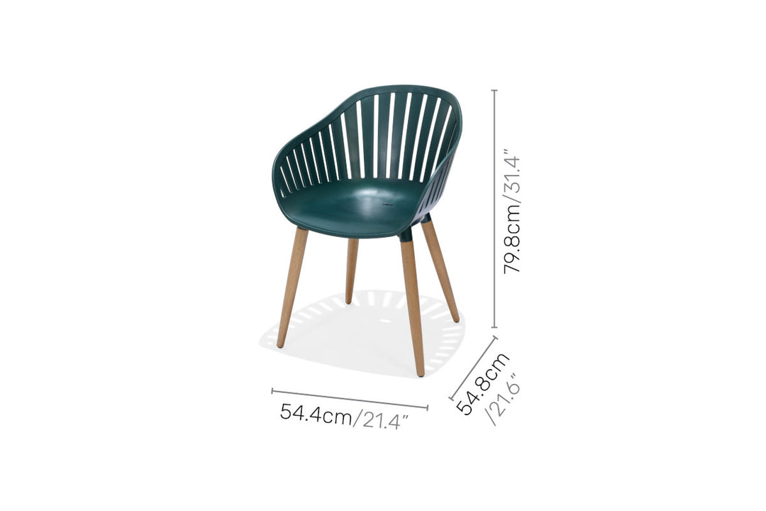 Lifestyle Garden Nassau Bistro 2 Seater 70cm Square Set - Bottle Green