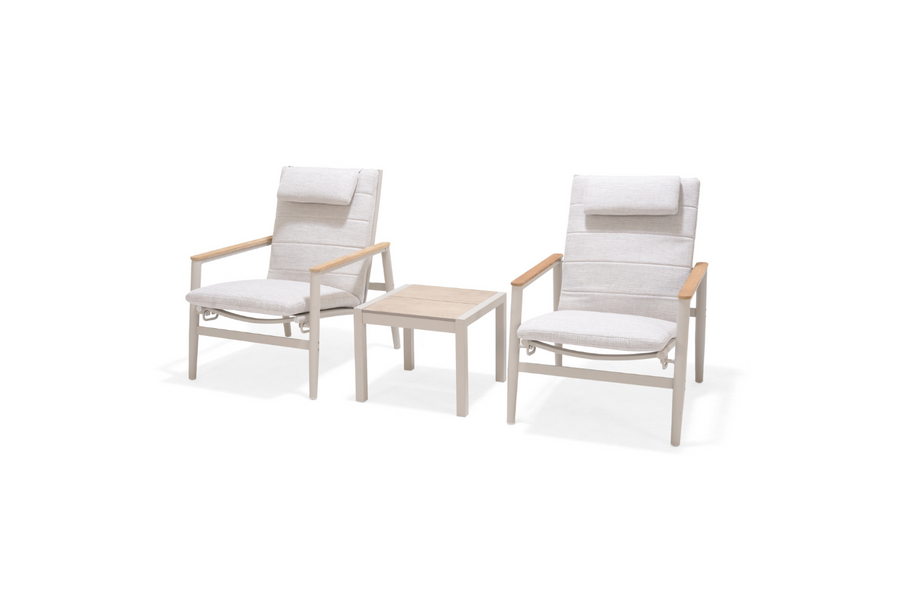 2 Chair Outdoor seating set in white