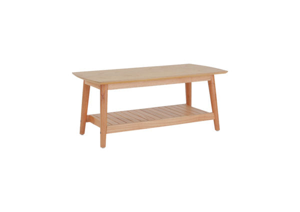 Kayu Coffee Table With Shelf - Light Natural Wash