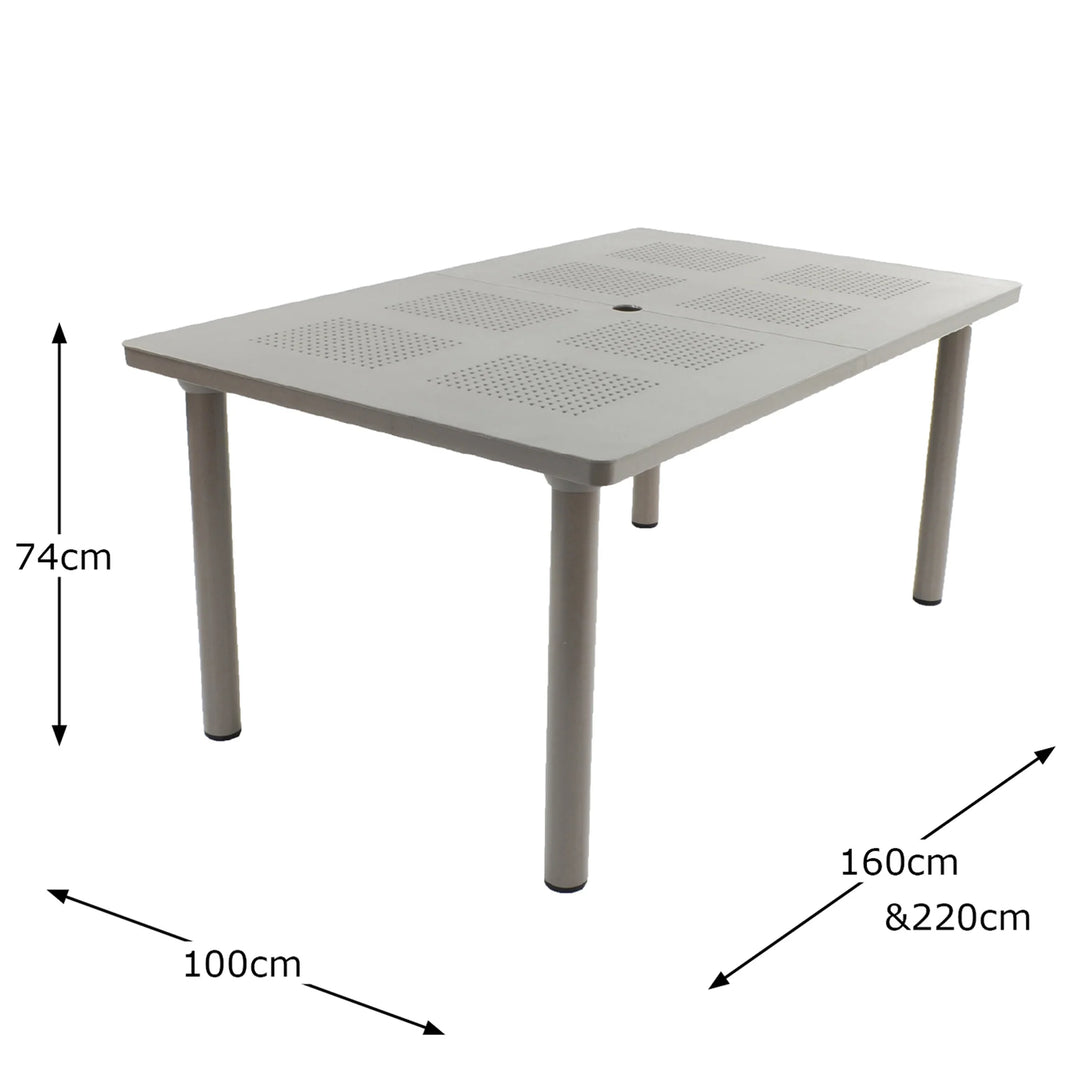 Libeccio 6 Seat Dining Extending Table  with Multi Position Chairs – Turtle Dove