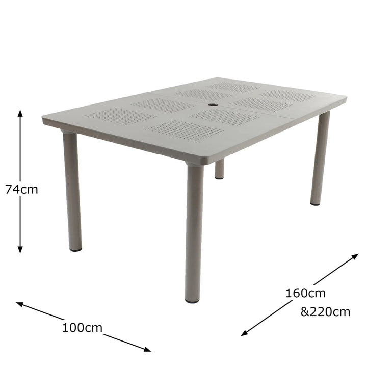 Libeccio 6 Seat Dining Extending Table  with Multi Position Chairs – Turtle Dove