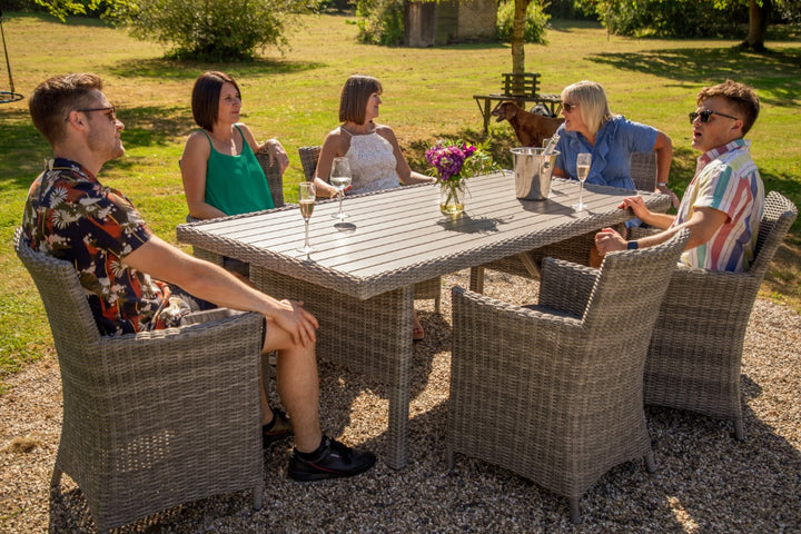 Lifestyle Garden Bermuda 6 Seater Rectangular Dining Set Dark