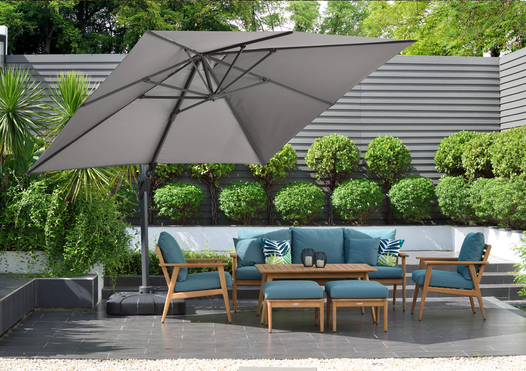 Lifestyle Garden Deluxe 3m x 3m Square Cantilever Parasol - Charcoal | KENT ONLY DELIVERY