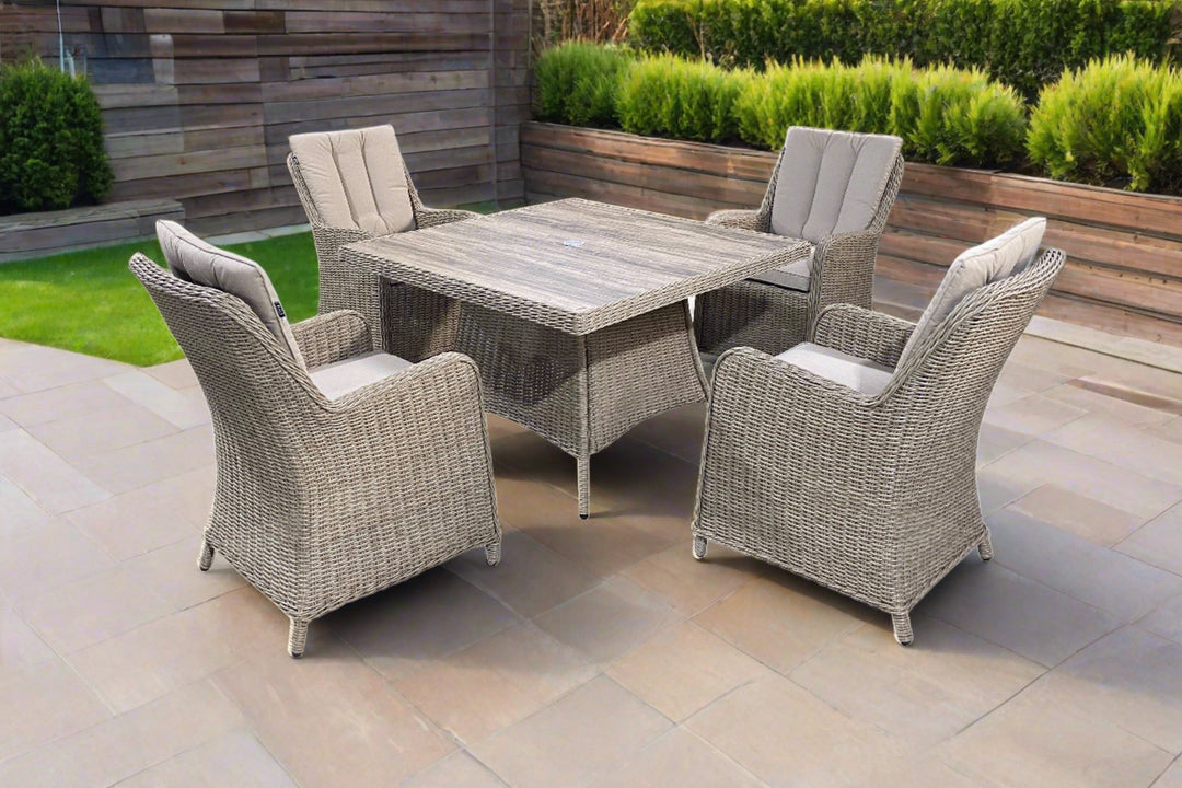 California 4 Seater Square Dining Set - Light Oak