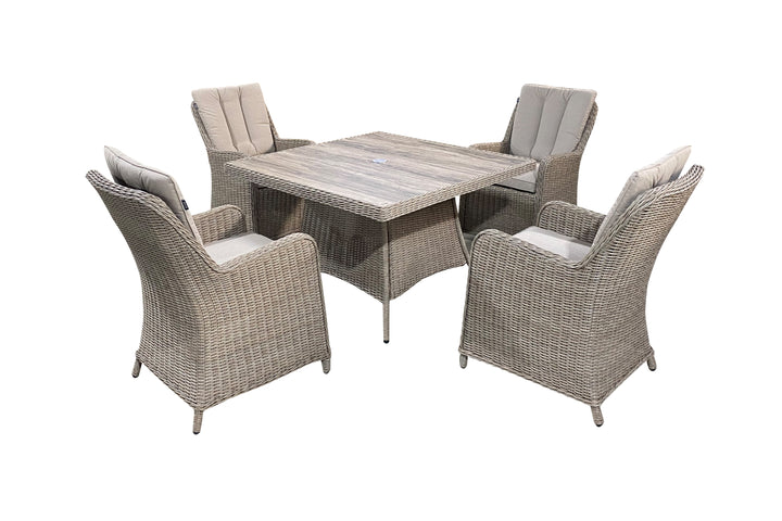 California 4 Seater Square Dining Set - Light Oak