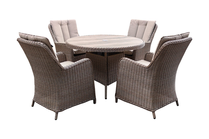 California 4 Seater Round Dining Set - Light Oak