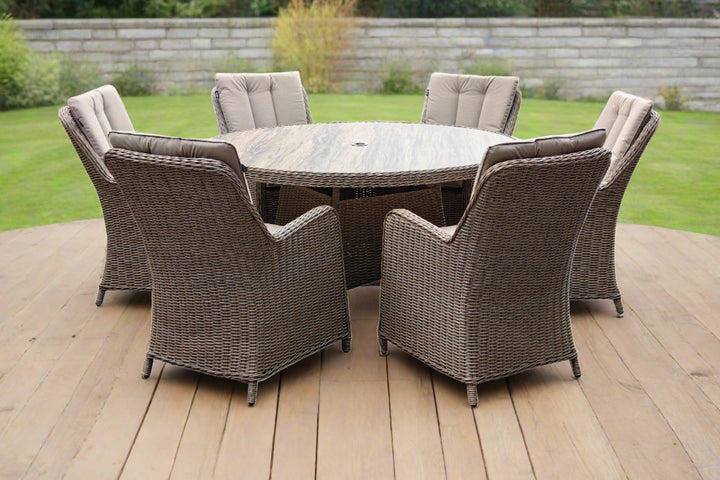 California 6 Seater Round Dining Set - Light Oak | KENT ONLY DELIVERY