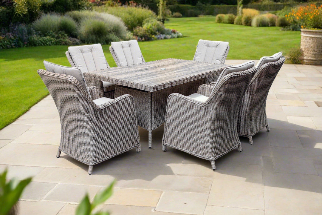 California 6 Seater Rectangular Dining Set - Light Oak | KENT ONLY DELIVERY