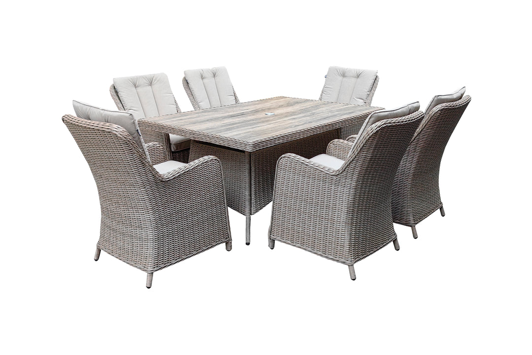 California 6 Seater Rectangular Dining Set - Light Oak | KENT ONLY DELIVERY