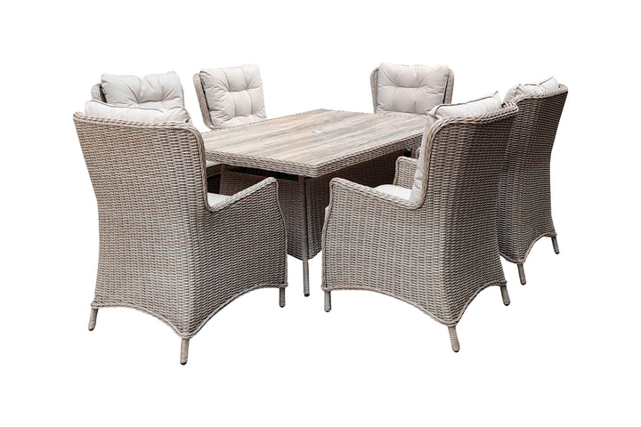 Savannah 6 Seater Rectangular Dining Set - Light Oak | KENT ONLY DELIVERY