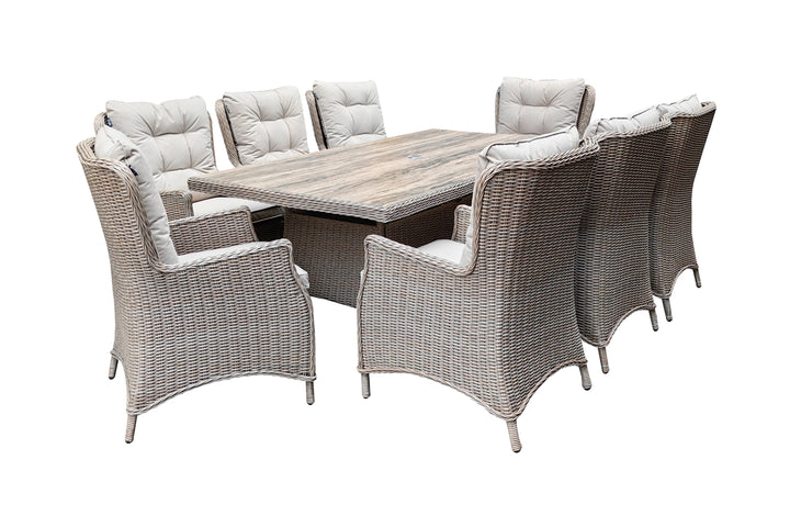 Savannah 8 Seater Rectangular Dining Set - Light Oak | KENT ONLY DELIVERY