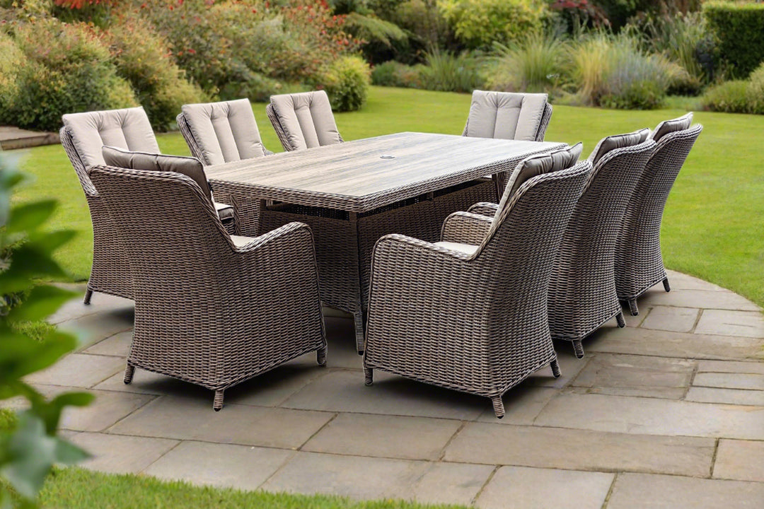 California 8 Seater Rectangular Dining Set - Light Oak | KENT ONLY DELIVERY