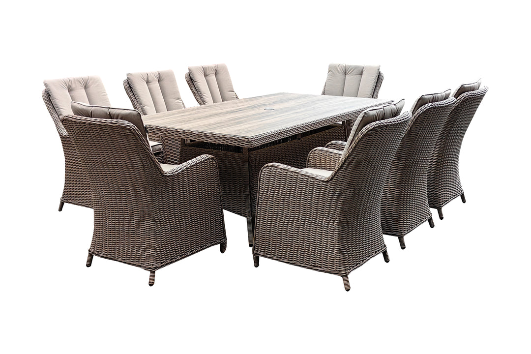 California 8 Seater Rectangular Dining Set - Light Oak | KENT ONLY DELIVERY